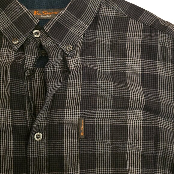 VGUC - Ben Sherman Men's Blue & Grey Button-Up Shirt XL - Picture 3 of 6